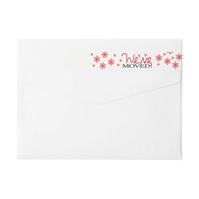 We've Moved Snowflake wraparound label (Back)
