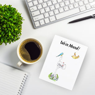 We've Moved Spring Mailbox With Song Birds Announcement Postcard