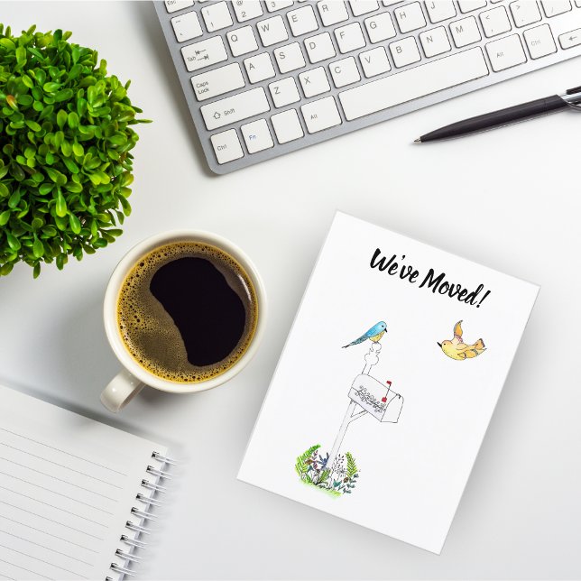 We've Moved Spring Mailbox With Song Birds Announcement Postcard (Creator Uploaded)