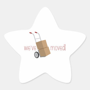 We've Moved! Star Sticker