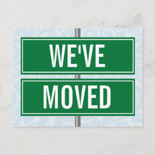 We've Moved Street Sign Modern New Address Moving Announcement Postcard