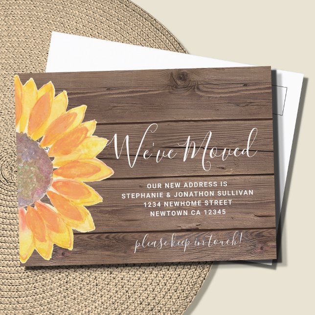  We've Moved Sunflower Announcement Postcard (Creator Uploaded)