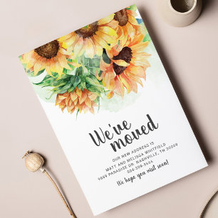 We've Moved Sunflower Blush Moving Announcement Postcard