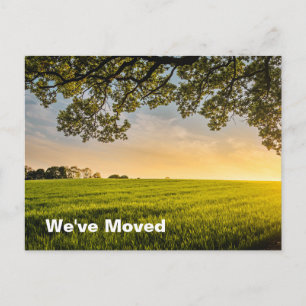 We've Moved Sunset Field New Home Address Announcement Postcard