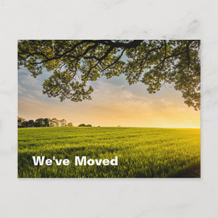We've Moved Sunset Field New Home Address Announcement Postcard