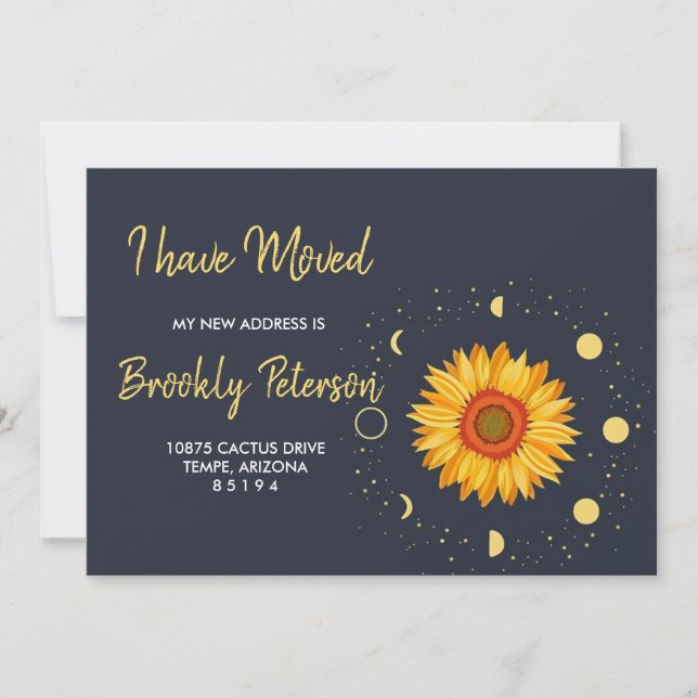 We've Moved sunset sun.  Moving  Invitation (Front)