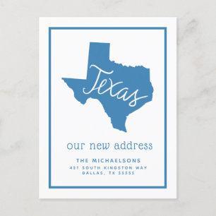 We've Moved   Texas Typography Holiday Postcard