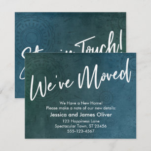 We've Moved, Textured, Unique Teal Graphic Card