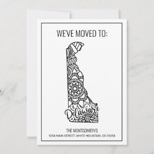 We've Moved To Delaware State Floral Mandala Home Announcement