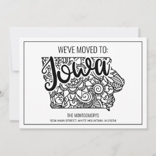 We've Moved To Iowa State Floral Mandala  Home Announcement