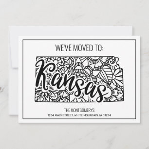 We've Moved To Kansas State Floral Mandala  Home Announcement