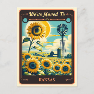 We've Moved To Kansas   Vintage Postcard
