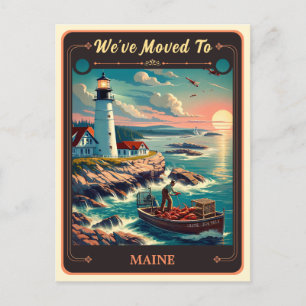 We've Moved To Maine   Vintage Postcard