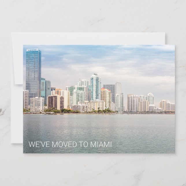 We've Moved to Miami Florida Beach Photo Moving Announcement (Front)