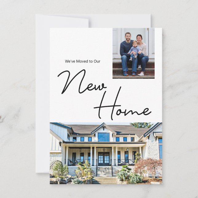 We've Moved to our New Home Family House Photo Holiday Card (Front)