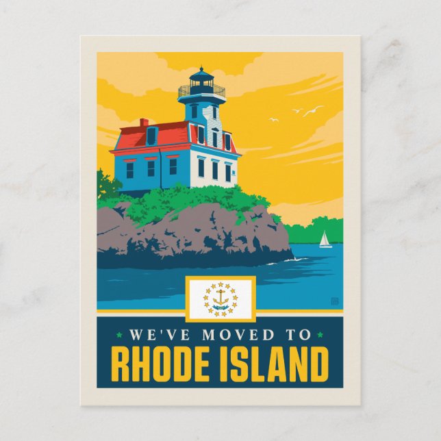 We've Moved To Rhode Island Invitation Postcard (Front)