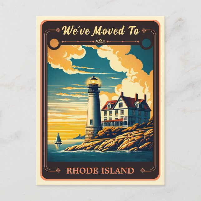 We've Moved To Rhode Island | Vintage Postcard (Front)