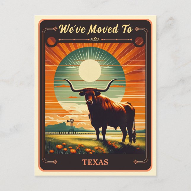 We've Moved To Texas | Vintage Postcard (Front)