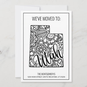 We've Moved To Utah State Floral Mandala New Home Announcement