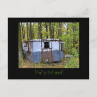 We've Moved Trailer Postcard