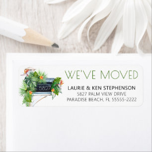 We've Moved Tropical Floral Mailbox Return Address