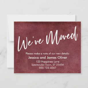 "We've Moved" Typography Red Grunge Announcement