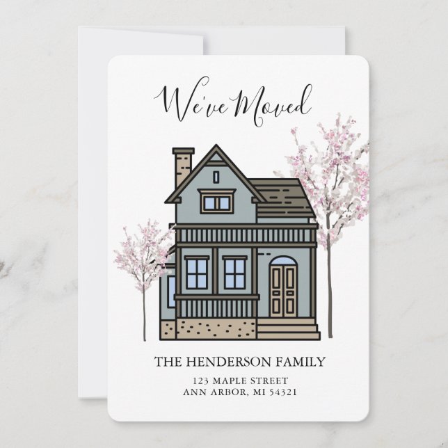 We've Moved Victorian House Moving Announcement (Front)