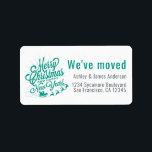 We've Moved Vintage Christmas Holiday New Address Label<br><div class="desc">We've moved return address label with a Christmas holiday theme. A vintage Christmas image with the text Merry Christmas and a Happy New Year and Santa, sleigh and reindeer. Your family name and address in green and off-black stylish modern typography. Festive holiday moving announcement for your change of address. Exclusively...</div>