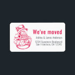 We've Moved Vintage Christmas Snowman New Address Label<br><div class="desc">We've moved return address label with a vintage Christmas snowman image, simply add your family name and address in red and off-black stylish modern typography. Festive holiday moving announcement for your change of address. Exclusively designed for you by Happy Dolphin Studio. If you have any questions, please contact us through...</div>