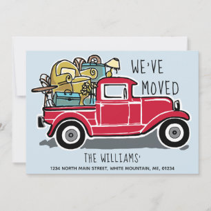 We've Moved Vintage Red Truck Change of Address Announcement