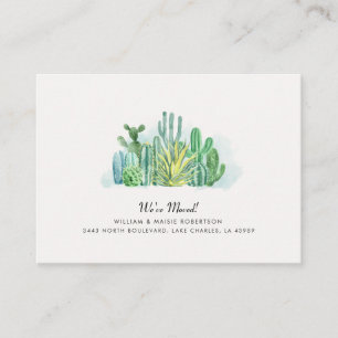 We've Moved Watercolor Cacti Moving Announcement