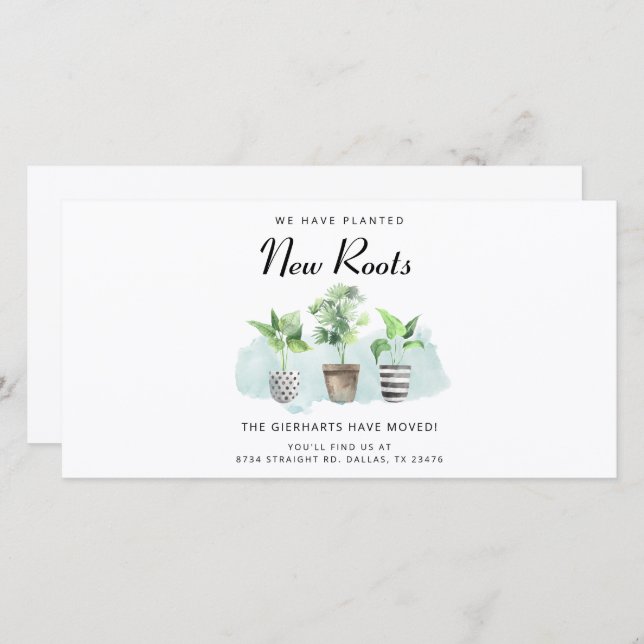 We've Moved Watercolor Change of Address Moving Announcement (Front/Back)