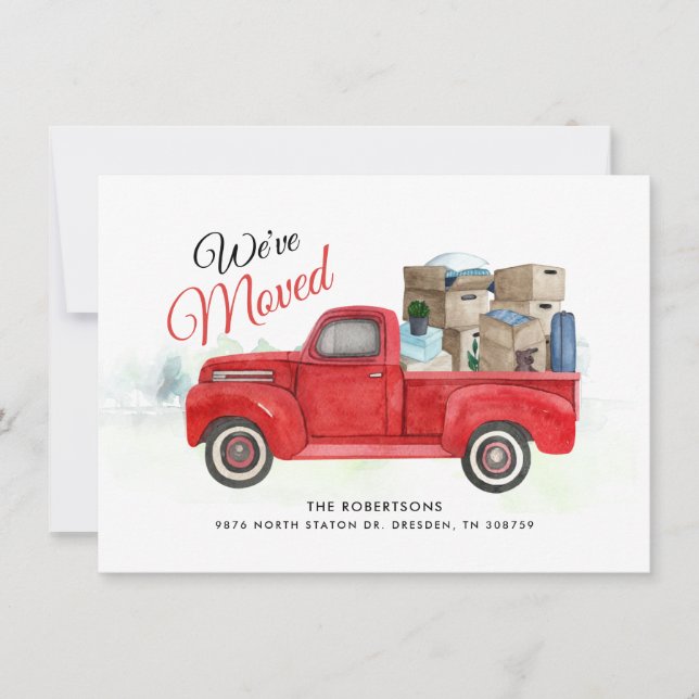 We've Moved Watercolor Chic Moving Announcement (Front)