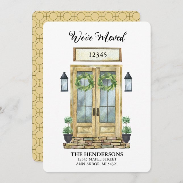 We've Moved Watercolor Door Moving Announcement (Front/Back)