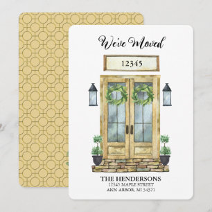 We've Moved Watercolor Door Moving Announcement