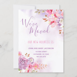 We've Moved Watercolor Floral Invitation