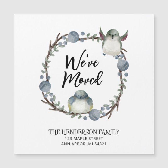We've Moved Watercolor Floral Moving Announcement (Front)