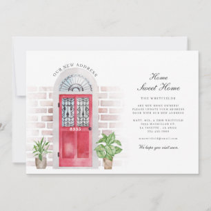 We've Moved Watercolor Front Door Moving  Announcement