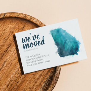 We've Moved Watercolor Georgia Moving Announcement