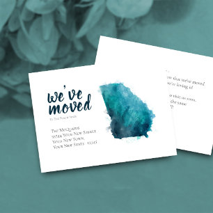 We've Moved Watercolor Georgia Moving Announcement