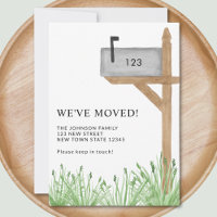 We've Moved Watercolor Mailbox Moving Announcement