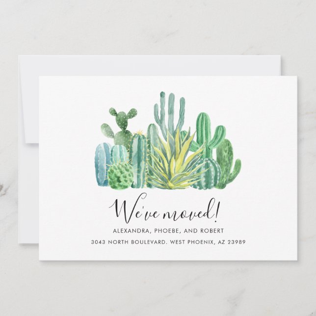 We've Moved Watercolor Modern Moving Announcement (Front)