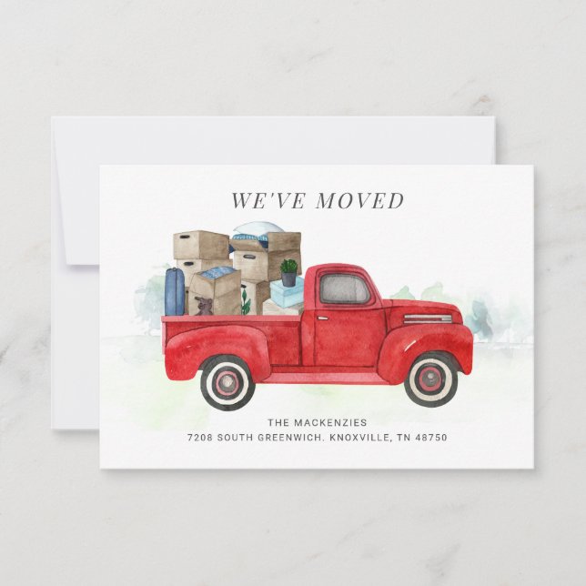 We've Moved Watercolor Moving Announcement (Front)