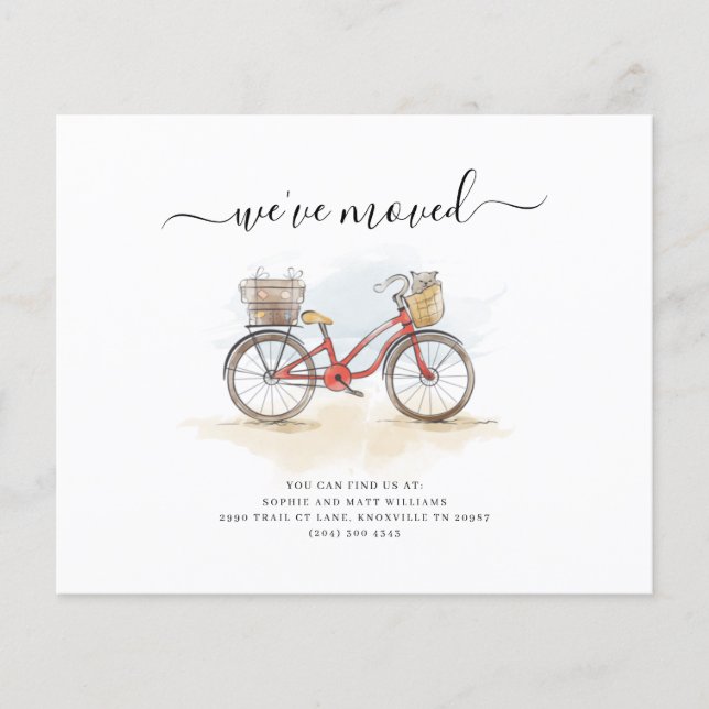 We've Moved Watercolor Script Moving Announcement (Front)
