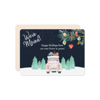 We've Moved We're Moving Christmas New Address Holiday Card