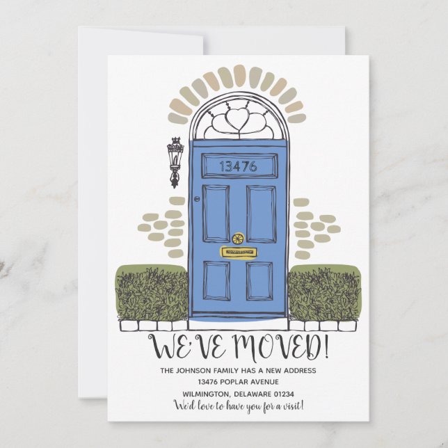 We've Moved - Whimsical Door - New Address Announc Invitation (Front)