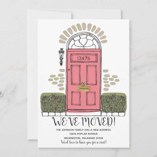 We've Moved - Whimsical Door - New Address Invitation (Front)