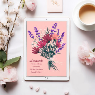 We've Moved Wildflower Bouquet New Home Address Invitation