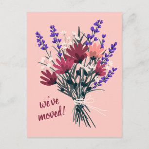 We've Moved Wildflower Bouquet New Home Address Postcard