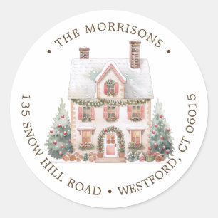 We've Moved Winter House New Address Classic Round Sticker